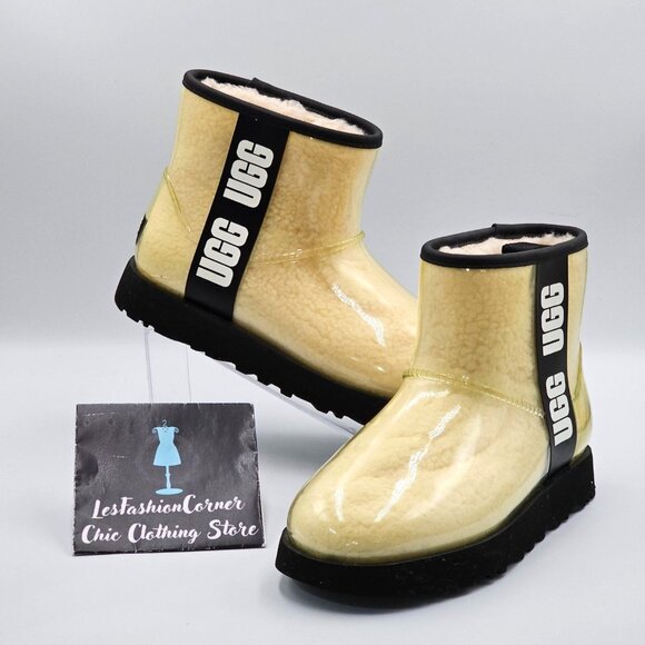 UGG Women's Natural/Black Rubber Classic Galaxy Bling Mini Boot Size 6 2940 - Picture 12 of 16